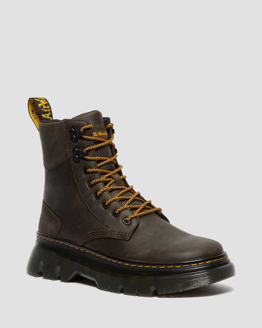 Dr. Martens Tarik Crazy Horse Deri Erkek Utility Botlar - Bot Koyu Kahverengi |HZNPW4276|